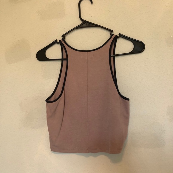 Madewell High-Neck Cropped Tank, pink & navy - Picture 4 of 4